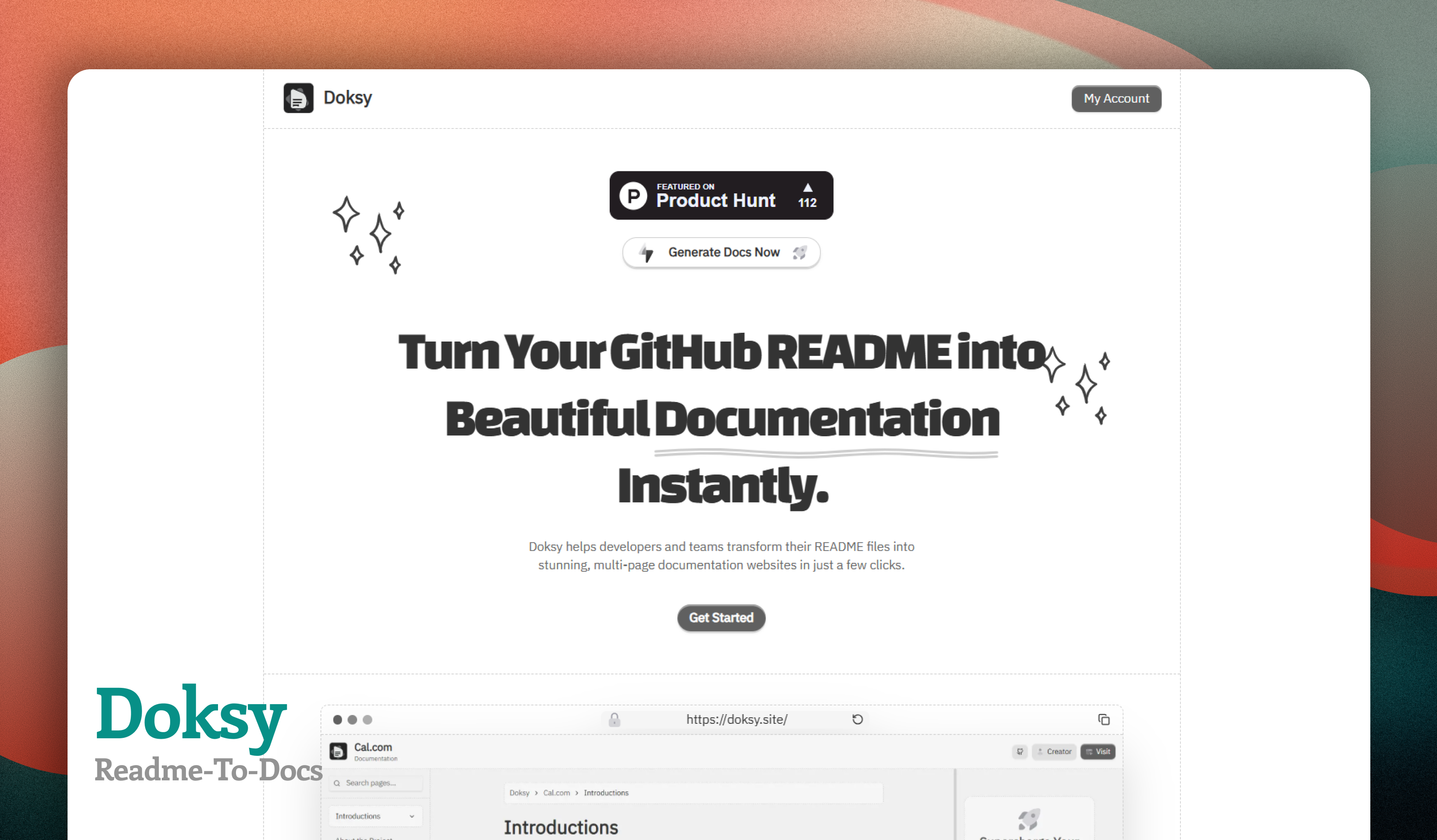 Doksy | Turn Your README into Beautiful Documentation